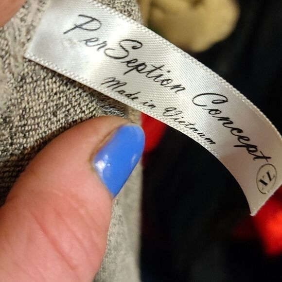 PerSeption concept Heather grey side tie blouse - Picture 7 of 7